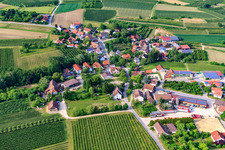 Vue aérienne de Vue du village depuis le sud à le quartier Rickenbach in Salem dans le département Bade-Wurtemberg, Allemagne