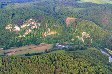 Vue aérienne de Barrage fluvial sur le Danube à Fridingen an der Donau dans le département Bade-Wurtemberg, Allemagne