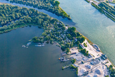Vue aérienne de Camping à l'embouchure de la Murg à Steinmauern dans le département Bade-Wurtemberg, Allemagne