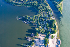 Vue aérienne de Camping à l'embouchure de la Murg à Steinmauern dans le département Bade-Wurtemberg, Allemagne
