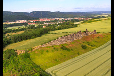 Vue aérienne de Contrepierres de gangrewall à Weddersleben à le quartier Weddersleben in Thale dans le département Saxe-Anhalt, Allemagne