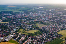 Vue aérienne de Du sud-ouest à Halberstadt dans le département Saxe-Anhalt, Allemagne