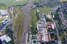 Vue aérienne de Voies ferrées sur Kehrstr à Halberstadt dans le département Saxe-Anhalt, Allemagne