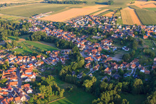 Vue aérienne de Pont de Lauter à Scheibenhardt dans le département Rhénanie-Palatinat, Allemagne