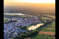 Vue aérienne de Village au Tankgraben à le quartier Neuburg in Neuburg am Rhein dans le département Rhénanie-Palatinat, Allemagne