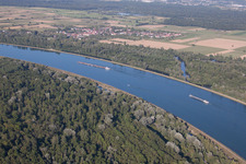 Rhinau dans le département Bas Rhin, France hors des airs