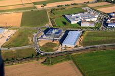 Vue aérienne de Nouveau bâtiment d'ITK Engineering GmbH à Rülzheim dans le département Rhénanie-Palatinat, Allemagne