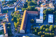 Vue aérienne de Paradeplatz, ancien bâtiment de détention et forteresse An Fronte Diez à Germersheim dans le département Rhénanie-Palatinat, Allemagne