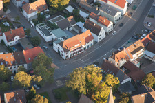 Vue aérienne de Au Lion à le quartier Eggenstein in Eggenstein-Leopoldshafen dans le département Bade-Wurtemberg, Allemagne