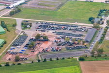 Image drone de DeCA CDC et DLA Germersheim, dépôt de l'armée américaine à Lingenfeld dans le département Rhénanie-Palatinat, Allemagne