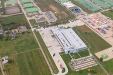 Vue oblique de DeCA CDC et DLA Germersheim, dépôt de l'armée américaine à Lingenfeld dans le département Rhénanie-Palatinat, Allemagne