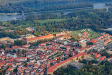 Campus universitaire FTSK Germersheim à Germersheim dans le département Rhénanie-Palatinat, Allemagne d'en haut