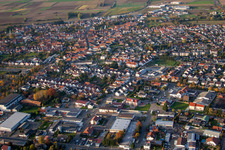 Vue aérienne de Rülzheim dans le département Rhénanie-Palatinat, Allemagne