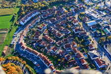 Vue oblique de S à Rülzheim dans le département Rhénanie-Palatinat, Allemagne