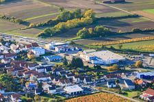 N, zone industrielle à Rülzheim dans le département Rhénanie-Palatinat, Allemagne d'en haut