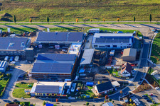 Vue aérienne de Zone commerciale Nordring avec Serr Wintergärten GmbH à Rülzheim dans le département Rhénanie-Palatinat, Allemagne