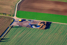 Photographie aérienne de Fondations d'éoliennes à le quartier Offenbach in Offenbach an der Queich dans le département Rhénanie-Palatinat, Allemagne