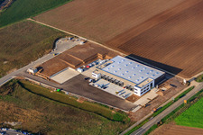 Vue d'oiseau de Nouveau bâtiment pour TRANSAC International Speditionsgesellschaft mbH à Rülzheim dans le département Rhénanie-Palatinat, Allemagne