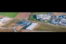 Image drone de Nouveau bâtiment d'ITK Engineering GmbH à Rülzheim dans le département Rhénanie-Palatinat, Allemagne