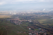 Vue aérienne de De l'ouest à le quartier Godramstein in Landau in der Pfalz dans le département Rhénanie-Palatinat, Allemagne
