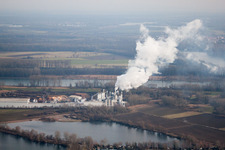 Vue aérienne de Nolte à le quartier Sondernheim in Germersheim dans le département Rhénanie-Palatinat, Allemagne