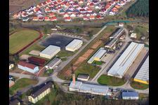 Vue aérienne de Caserne Sponeck à Germersheim dans le département Rhénanie-Palatinat, Allemagne