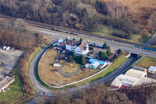 Vue aérienne de Kontrad-Nolte-Straße à le quartier Sondernheim in Germersheim dans le département Rhénanie-Palatinat, Allemagne