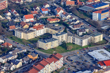 Vue aérienne de Konrad-Adenauer-Straße à Germersheim dans le département Rhénanie-Palatinat, Allemagne