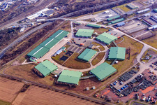 Vue aérienne de Dépôt de la Bundeswehr à Germersheim dans le département Rhénanie-Palatinat, Allemagne