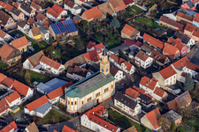 Vue aérienne de Kirchstr. à Lingenfeld dans le département Rhénanie-Palatinat, Allemagne