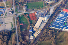 Zone commerciale à Rohrbach dans le département Rhénanie-Palatinat, Allemagne hors des airs