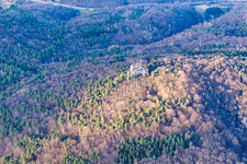 Vue aérienne de Escalader un rocher à Waldhambach dans le département Rhénanie-Palatinat, Allemagne