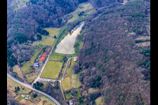 Vue aérienne de Terrain de sport à Klingbach à Silz dans le département Rhénanie-Palatinat, Allemagne