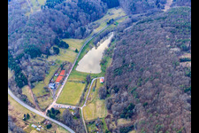 Vue aérienne de Terrain de sport à Klingbach à Silz dans le département Rhénanie-Palatinat, Allemagne