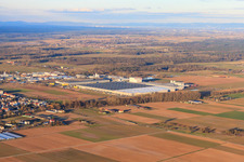 Vue aérienne de Zone industrielle Interpark vue du sud-ouest en hiver à le quartier Offenbach in Offenbach an der Queich dans le département Rhénanie-Palatinat, Allemagne