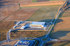 Photographie aérienne de TRANSAC International Freight Forwarding Company Ltd. dans la zone industrielle de la vallée de Speyer à Rülzheim dans le département Rhénanie-Palatinat, Allemagne