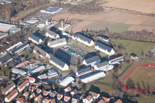 Vue aérienne de Caserne de la Police fédérale Bad Bergzabern à Bad Bergzabern dans le département Rhénanie-Palatinat, Allemagne