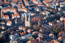 Vue aérienne de Église paroissiale catholique du Marienring à Landau in der Pfalz dans le département Rhénanie-Palatinat, Allemagne