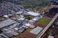 Vue aérienne de Rhenus Logistique à Muggensturm dans le département Bade-Wurtemberg, Allemagne