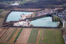 Vue aérienne de Gravière Gebr. Klatenbach à Muggensturm dans le département Bade-Wurtemberg, Allemagne