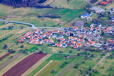 Vue aérienne de Nouvelle zone de développement de Kreuzäcker à le quartier Völkersbach in Malsch dans le département Bade-Wurtemberg, Allemagne