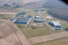 Eschbach dans le département Bas Rhin, France du point de vue du drone