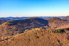 Vue aérienne de Ruines du château de Neukastel vues du nord à Leinsweiler dans le département Rhénanie-Palatinat, Allemagne