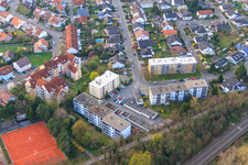 Vue aérienne de Neustadter Straße x Landauer Straße à Jockgrim dans le département Rhénanie-Palatinat, Allemagne