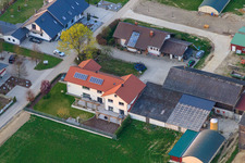 Vue aérienne de Marketing direct Burgerhof Neupotz et Jägerhof à Neupotz dans le département Rhénanie-Palatinat, Allemagne