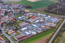 Vue aérienne de Zone commerciale Nine Morgen à Rheinzabern dans le département Rhénanie-Palatinat, Allemagne