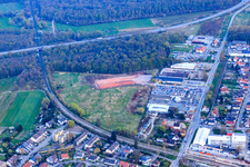 Vue oblique de Chantier du nouveau bâtiment EDEKA dans la Lauterburger Straße à Kandel dans le département Rhénanie-Palatinat, Allemagne