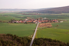 Vue aérienne de Quartier Eicha in Römhild dans le département Thuringe, Allemagne