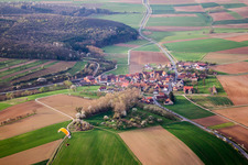 Vue aérienne de Quartier Junkershausen in Hollstadt dans le département Bavière, Allemagne