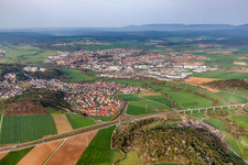 Vue aérienne de Quartier Herschfeld in Bad Neustadt an der Saale dans le département Bavière, Allemagne